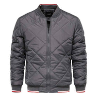 Theron | Men's Diamond Quilted Bomber Jacket Ribbed Trim