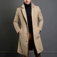 Boone men's wool-blend long coat in Brown