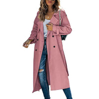 Tullia | Women's Double Breasted Long Coat Belted Waist