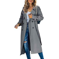 Tullia | Women's Double Breasted Long Coat Belted Waist