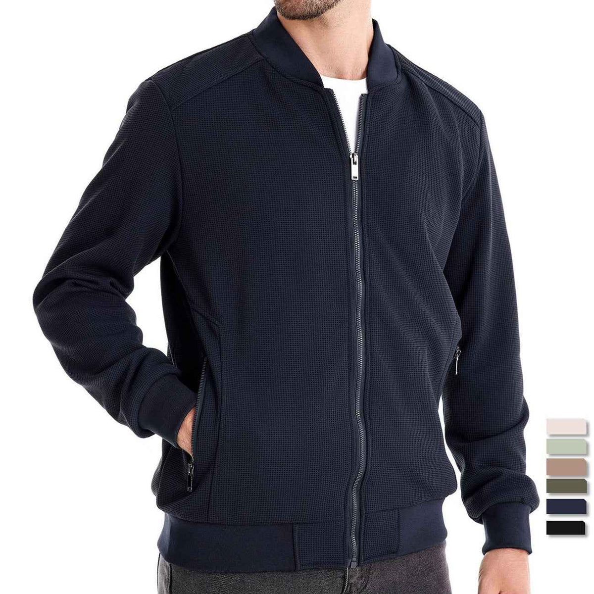 Berthold | Men's Slim-Fit Bomber Jacket with Welt Pockets