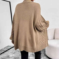 Regine | Women's Oversized Cable Knit Cardigan Khaki