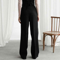 Paulina | Women's High-Waisted Wide Leg Trousers Pleated Front