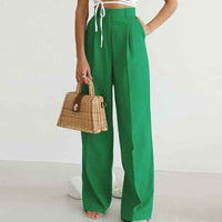 Paulina | Women's High-Waisted Wide Leg Trousers Pleated Front