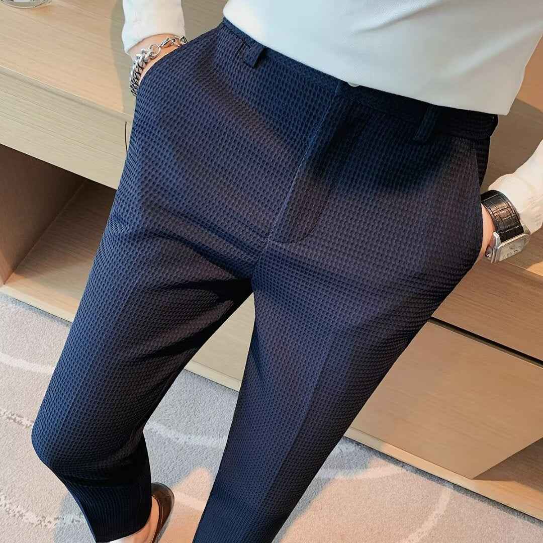 Halsey | Men's Slim Fit Textured Trousers