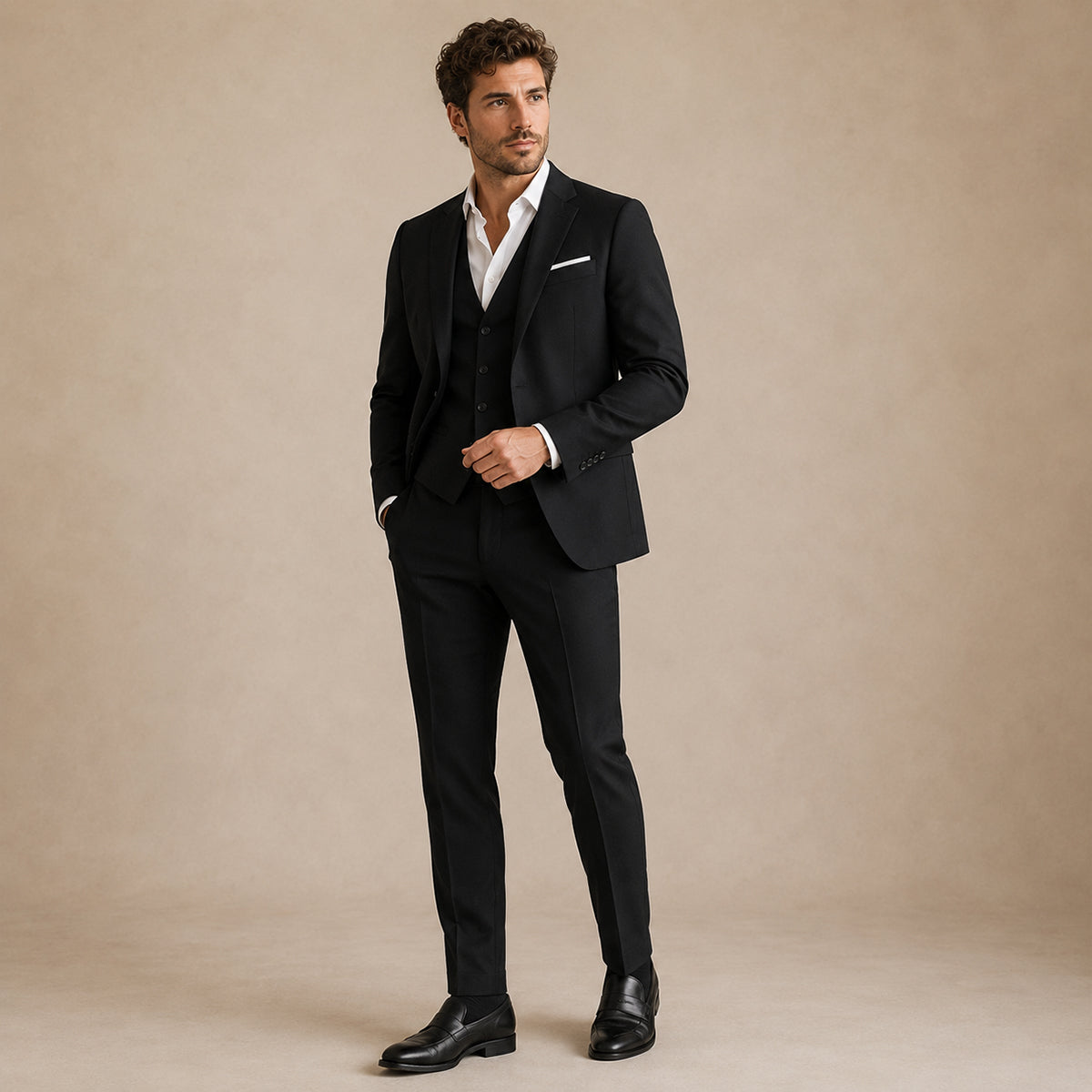 Norman | Men's 3 Piece Suit Set with Blazer, Gilet and Trousers
