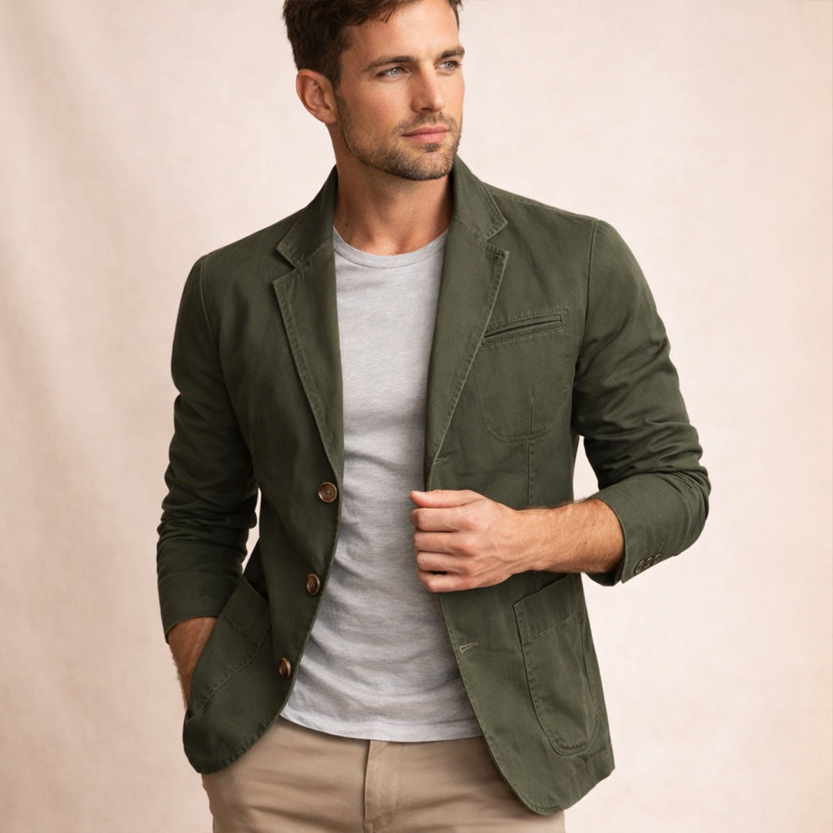 Marshall | Lightweight Cotton Single-Breasted Blazer for Men
