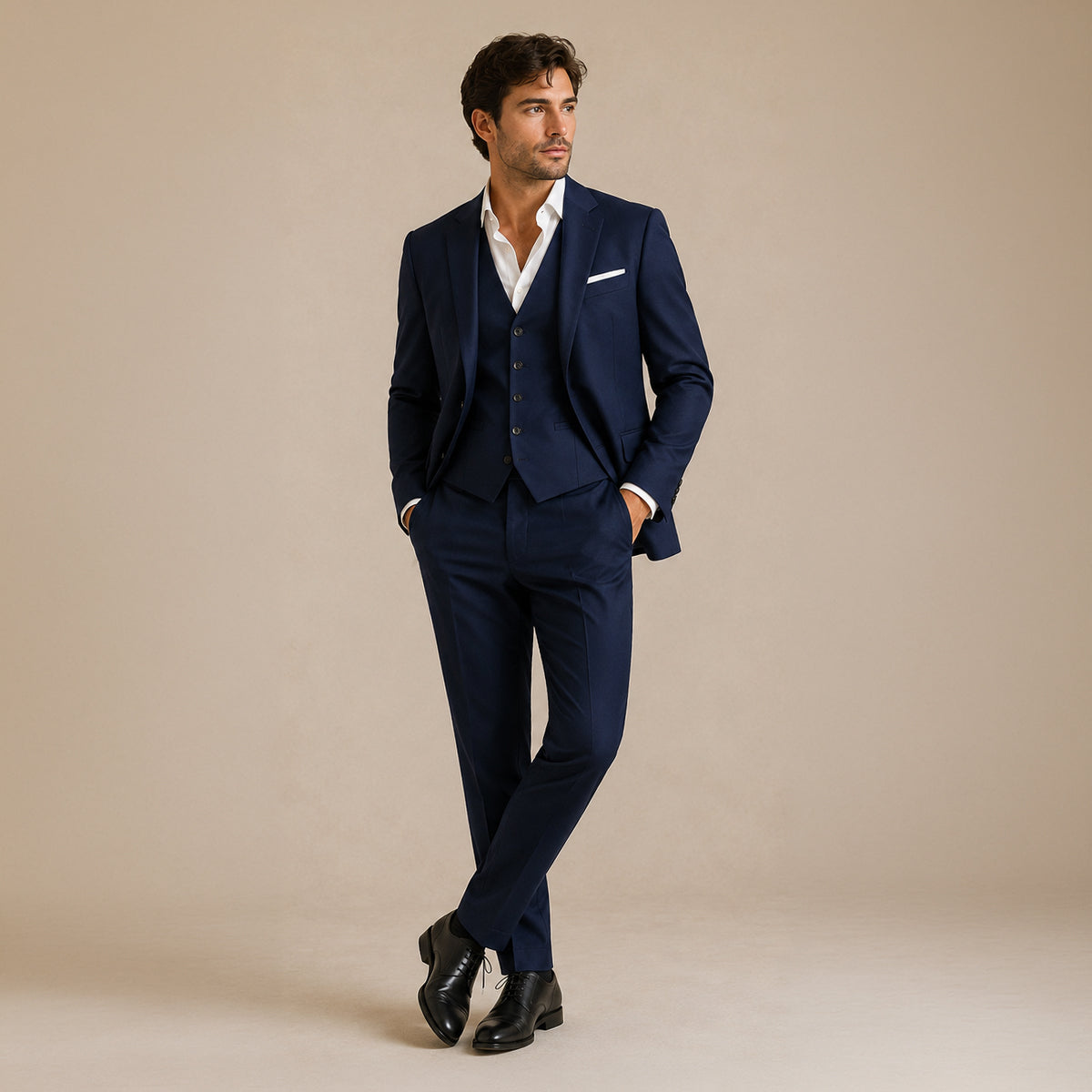 Norman | Men's 3 Piece Suit Set with Blazer, Gilet and Trousers