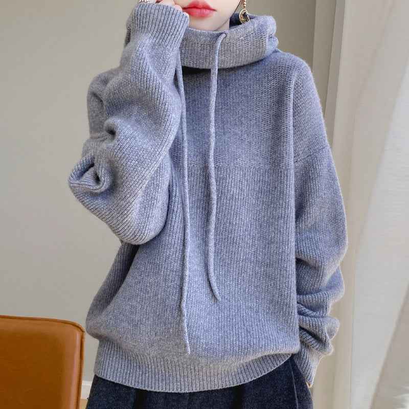 Seraphine | Women's Oversized Knit Turtleneck Hoodie