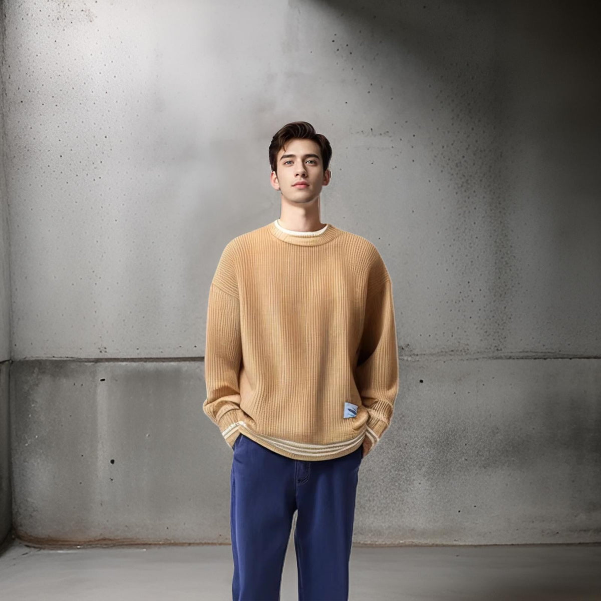 Oberon crewneck jumper styling detail