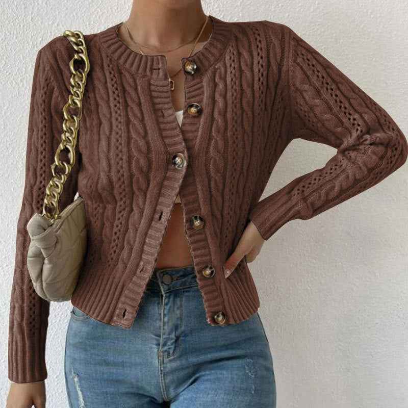 Caterina | Women's Button-Down Cable Knit Cardigan