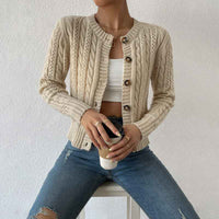 Caterina | Women's Button-Down Cable Knit Cardigan