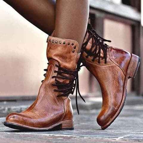 Anemone | Women's Lace-Up Studded Boots