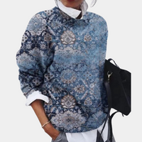 Iolanthe women's printed crewneck jumper in Blue