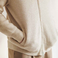 Ludwig | Men's Zip-Up Ribbed Knit Jumper Stand Collar