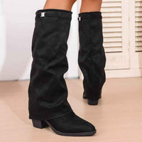 Marcella | Women's Mid Calf Slouch Block Heel Boots