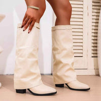 Marcella | Women's Mid Calf Slouch Block Heel Boots