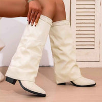 Marcella | Women's Mid Calf Slouch Block Heel Boots