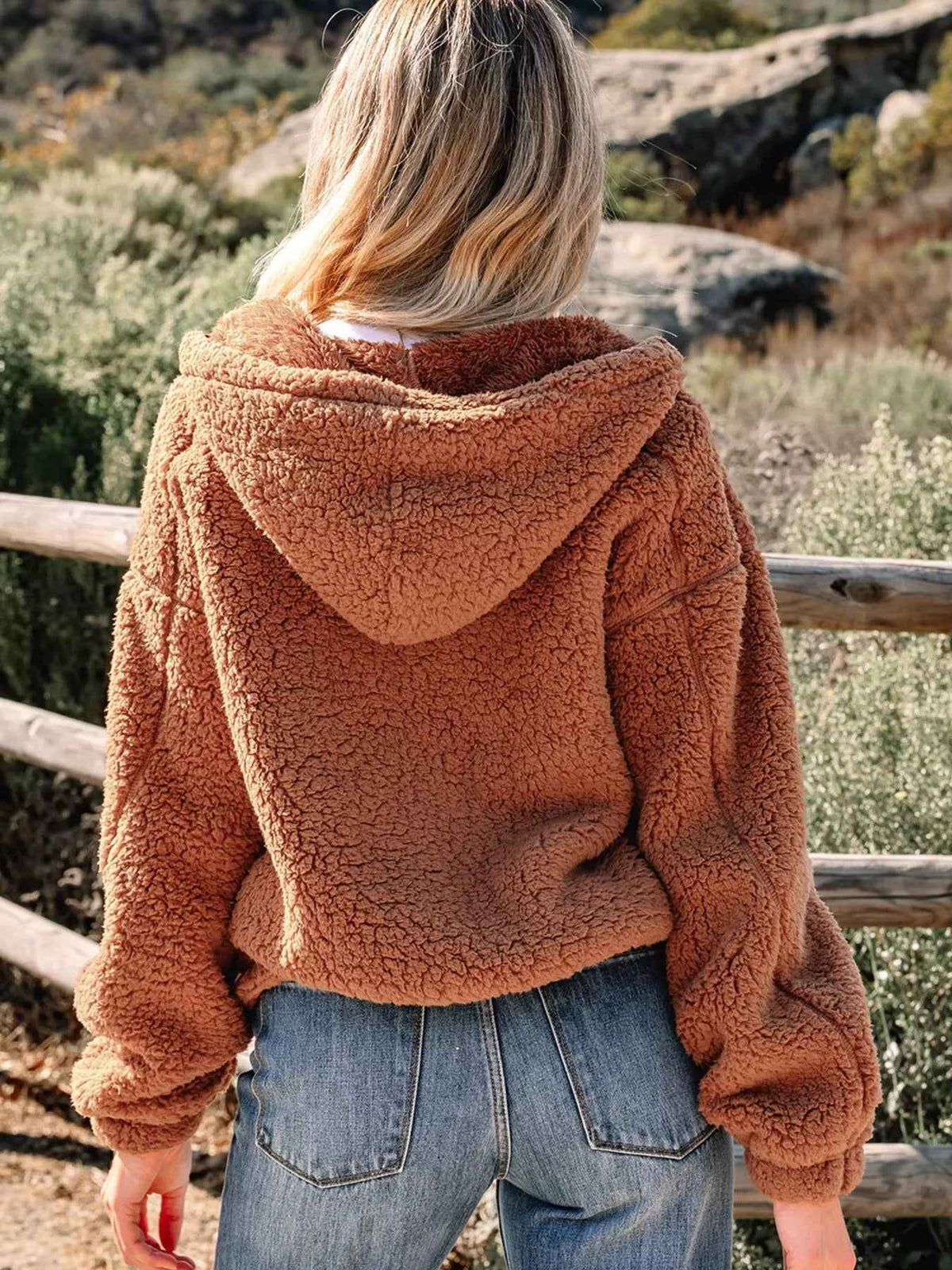 Avalon | Women's Brown Relaxed Fit Zip Up Jacket