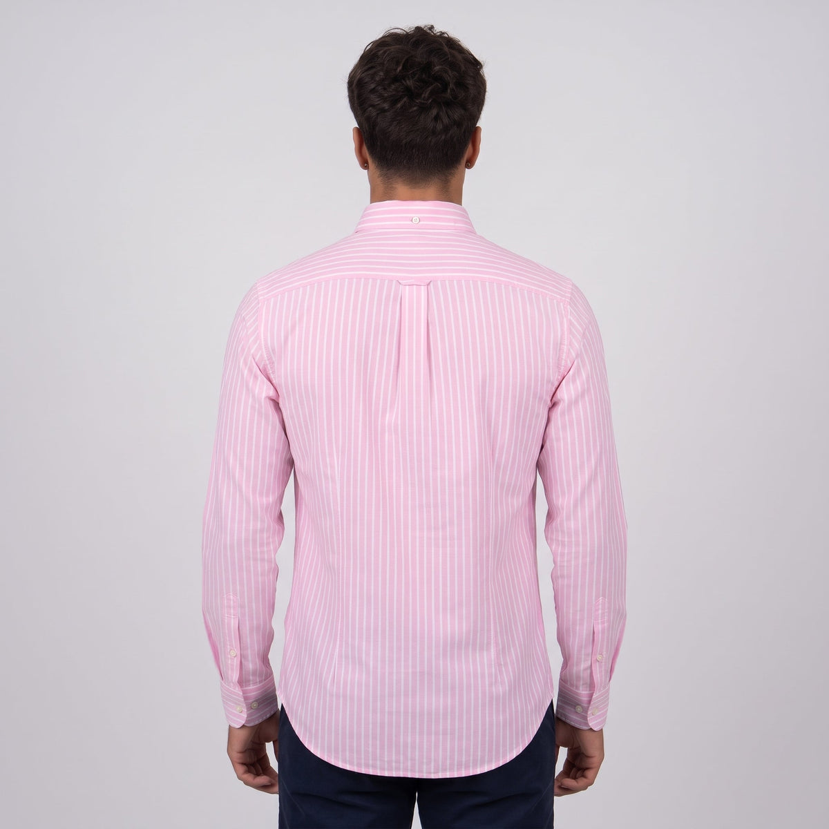 Wilfred striped oxford shirt Pink Stripe back view