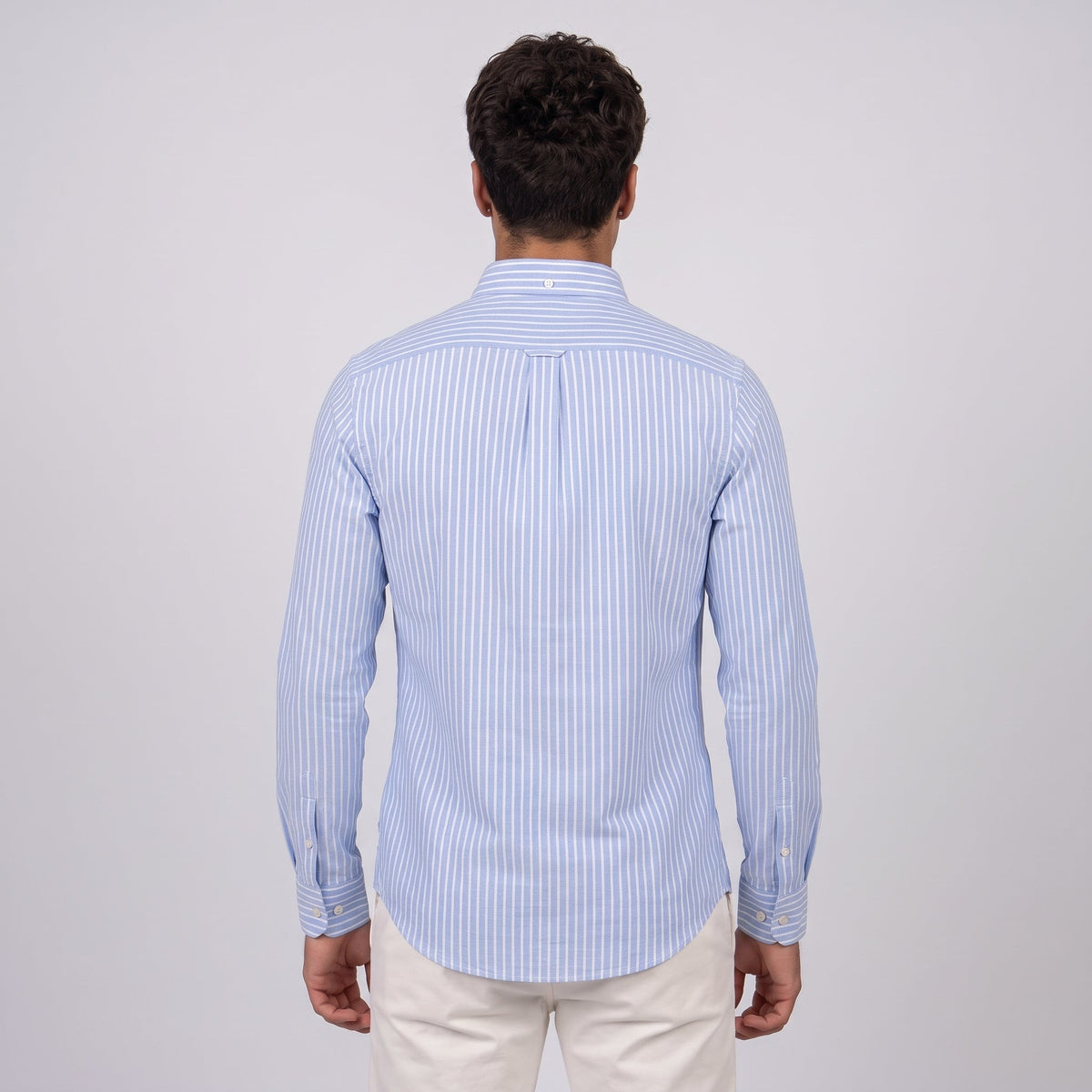 Wilfred striped oxford shirt Blue Stripe back view