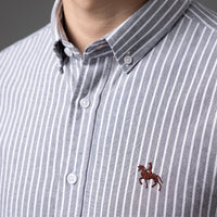 Wilfred striped oxford shirt Grey Stripe detail