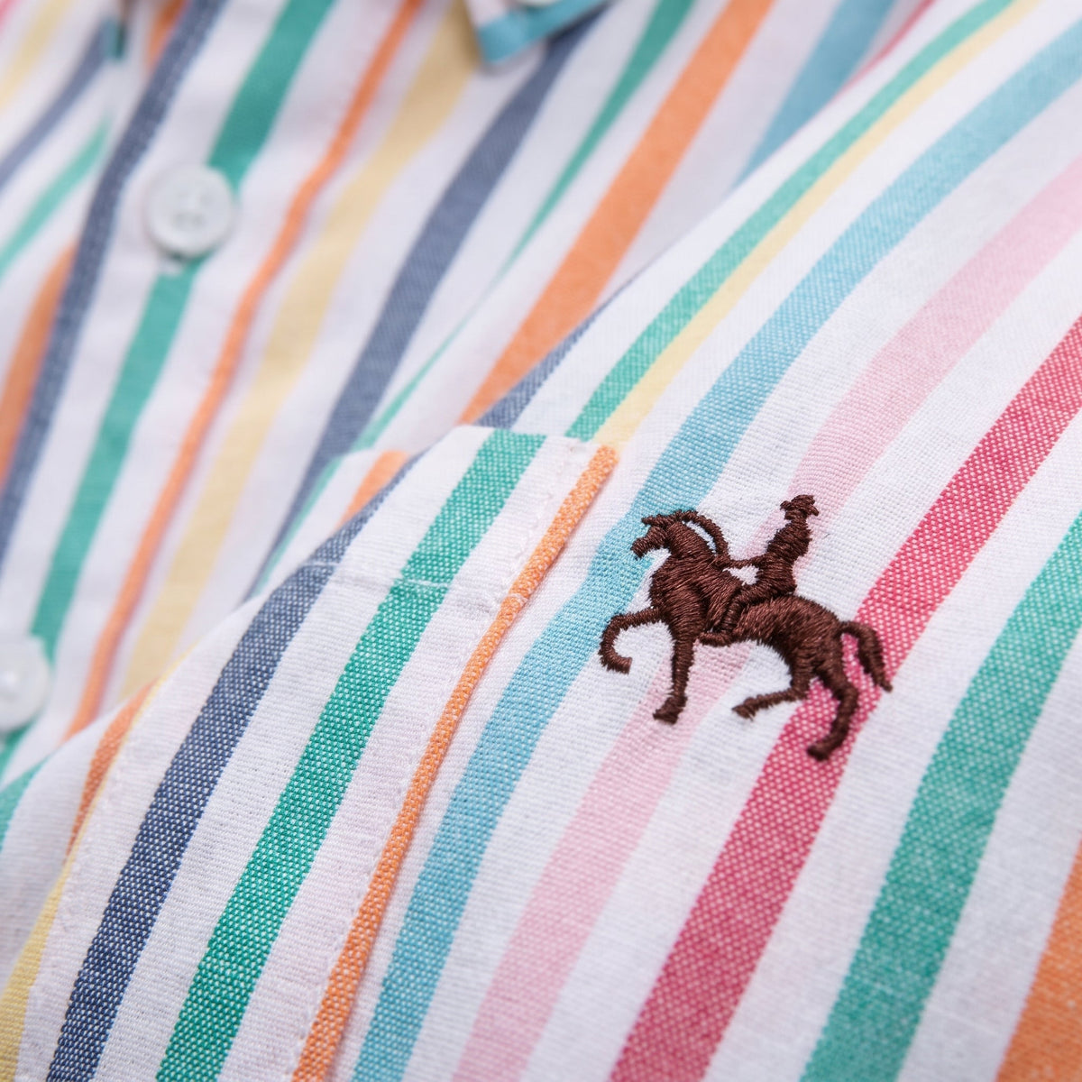 Wilfred striped oxford shirt Rainbow Stripe detail