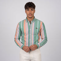 Wilfred striped oxford shirt Green Coral Stripe