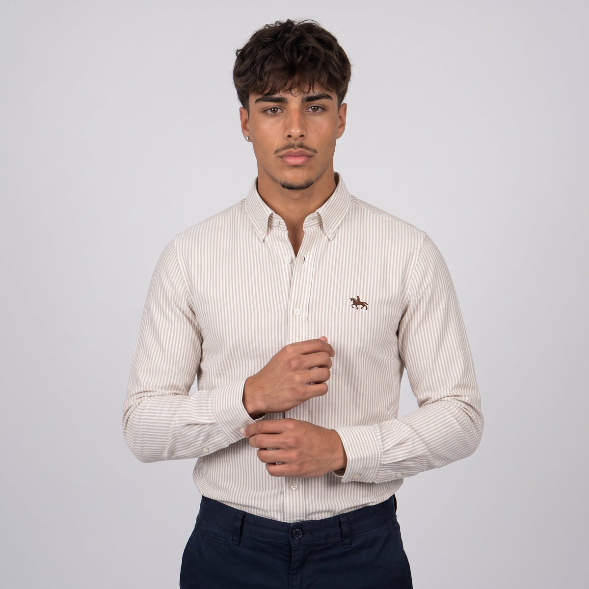 Wilfred striped oxford shirt Beige Pinstripe