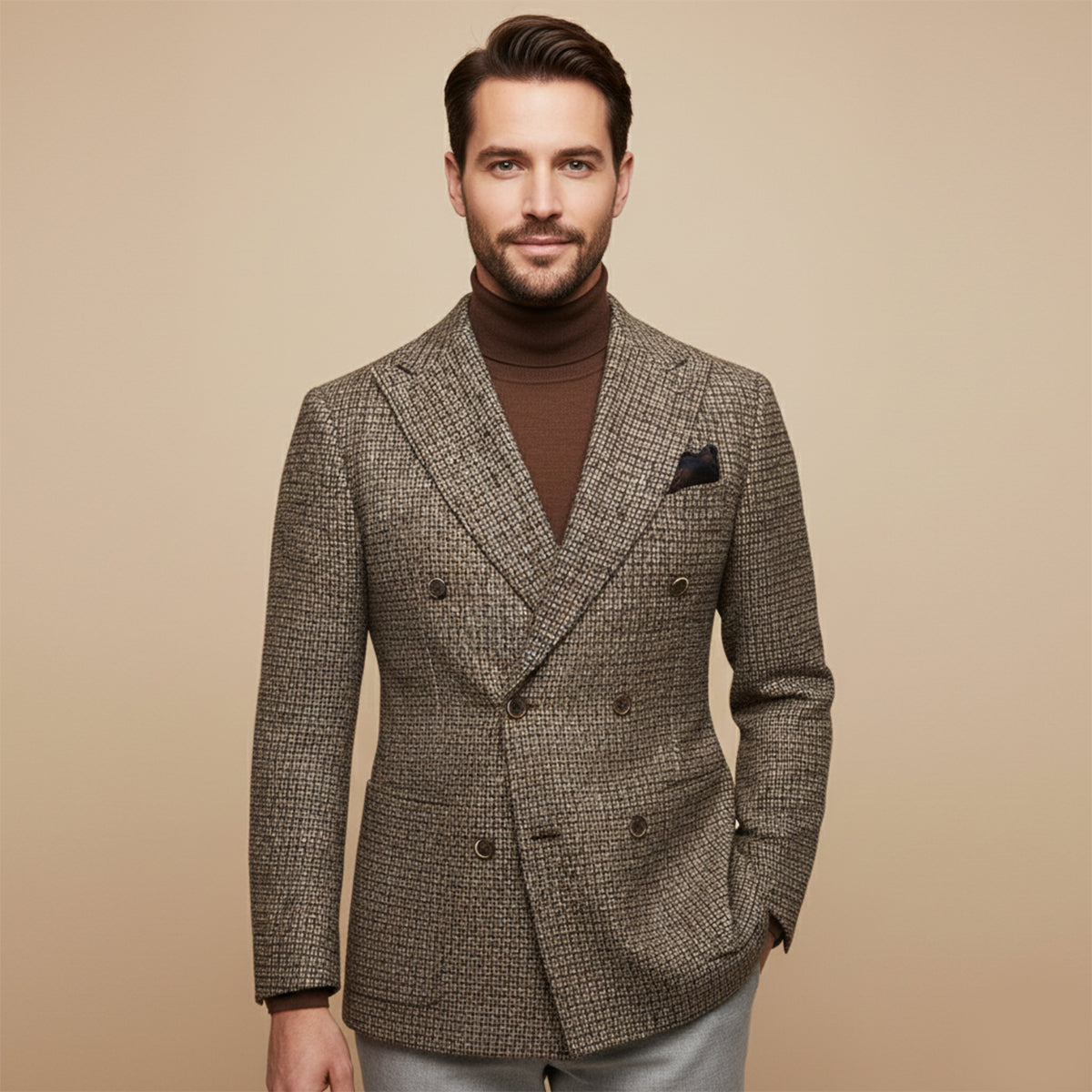 Luther | Checked Double Breasted Plaid Blazer Jacket