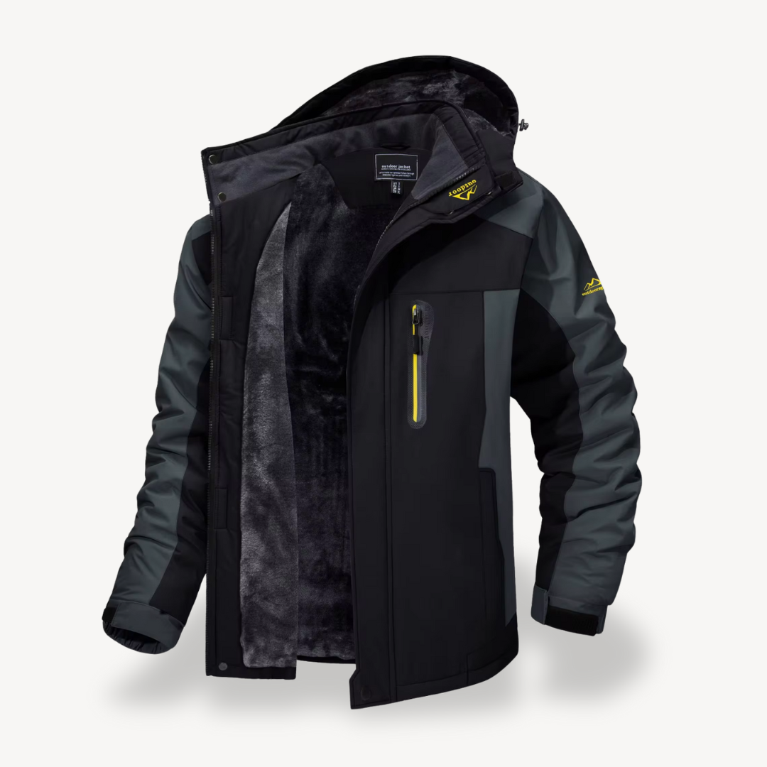 Gilles | Men's Hooded Outdoor Jacket Black and Green