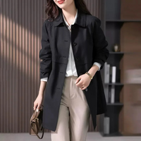 Rosanna button-front trench coat in Black