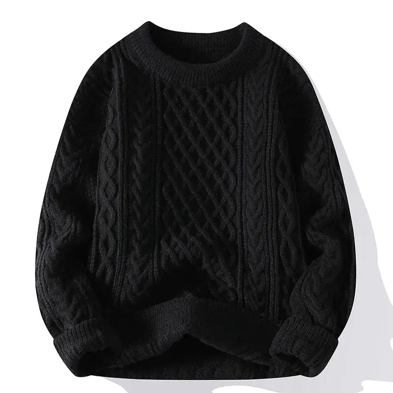 Ravenscroft textured jumper in Retro Black