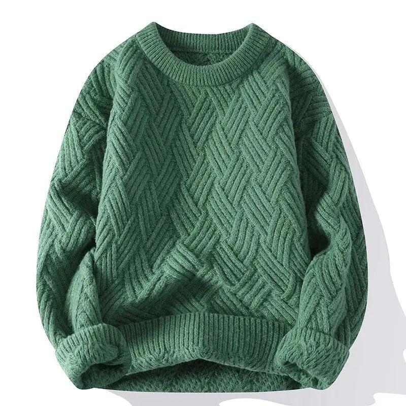 Ravenscroft textured jumper in Green