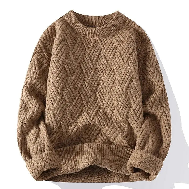 Ravenscroft textured jumper in Khaki