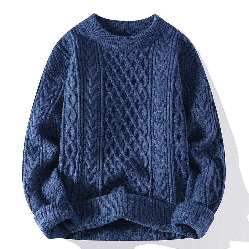 Ravenscroft textured jumper in Retro Blue