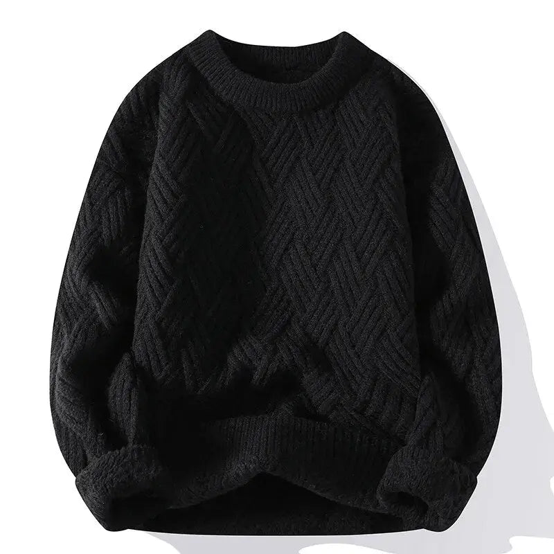 Ravenscroft textured jumper in Black