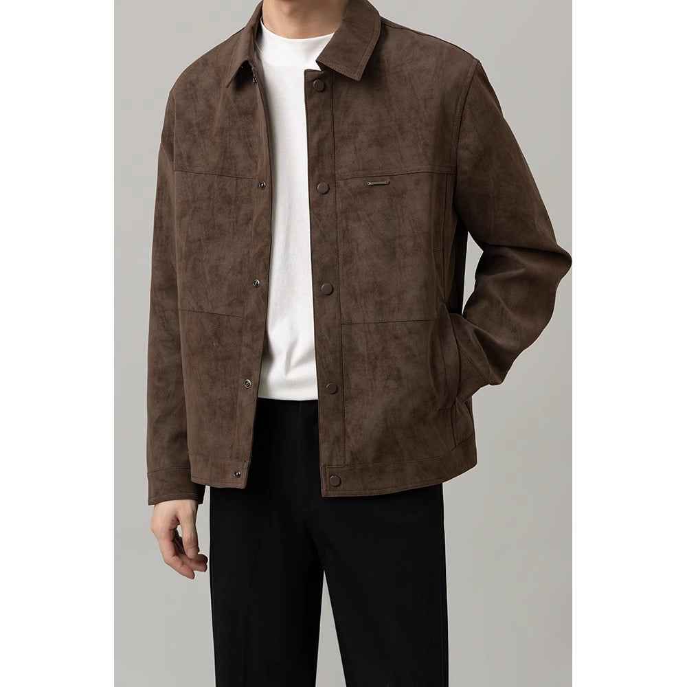 Cedar | Men's Button-Down Jacket in Brown and Black