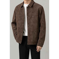 Cedar | Men's Button-Down Jacket in Brown and Black