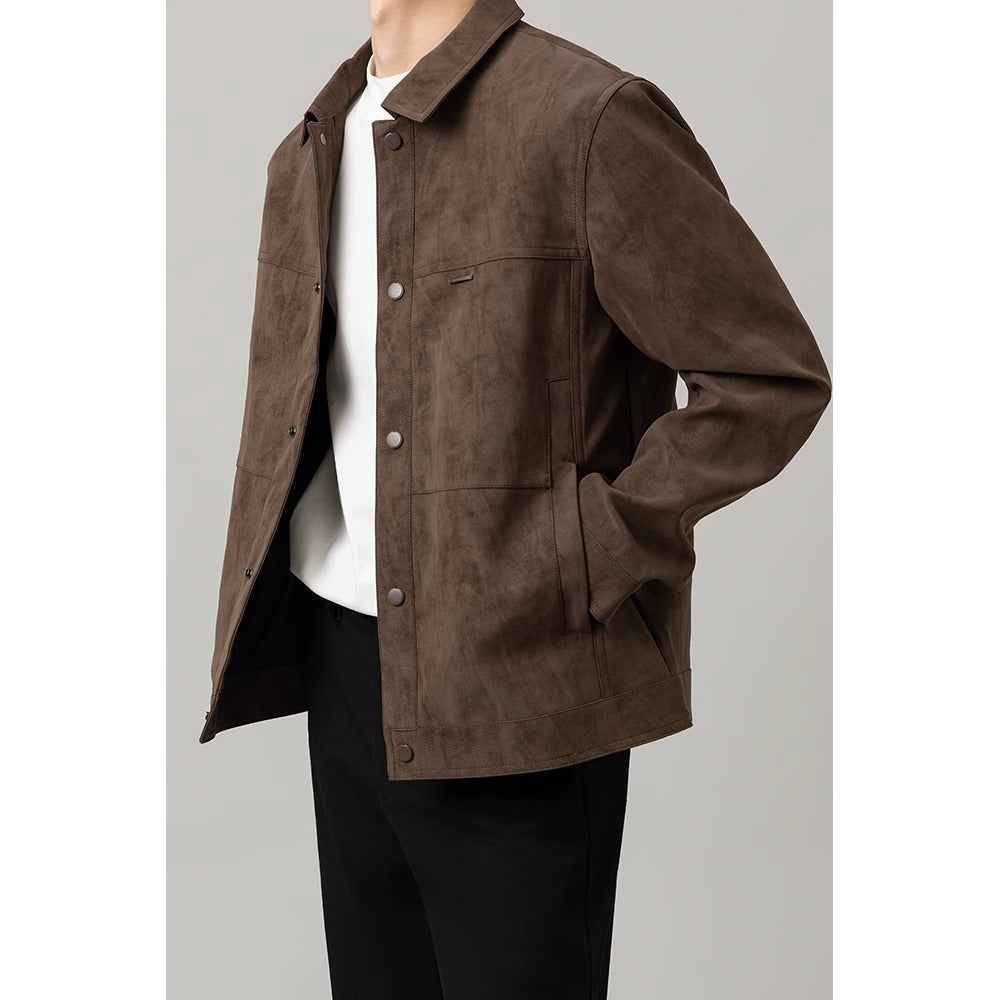 Cedar | Men's Button-Down Jacket in Brown and Black