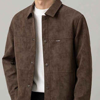 Cedar | Men's Button-Down Jacket in Brown and Black