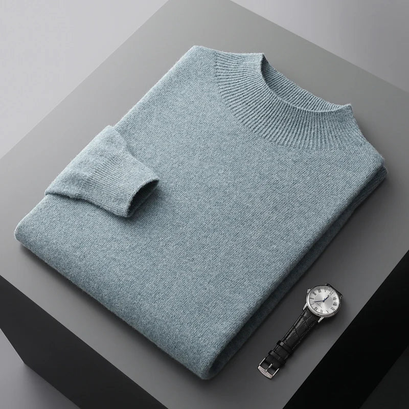 Rockwell mock neck jumper in Turquoise