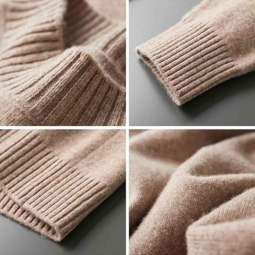 Rockwell | Men's Ribbed Knit Mock Neck Jumper Long Sleeve