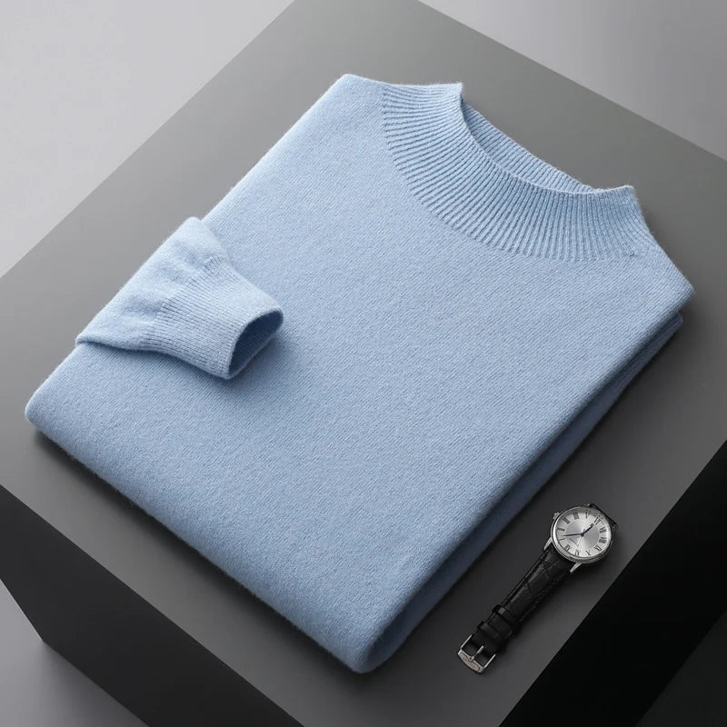 Rockwell mock neck jumper in Light Blue