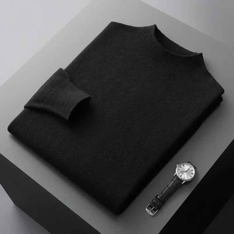 Rockwell | Men's Ribbed Knit Mock Neck Jumper Long Sleeve