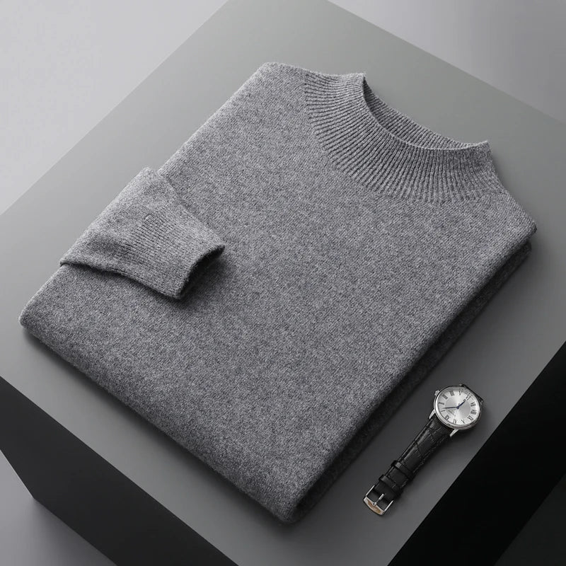 Rockwell mock neck jumper in Dark Grey