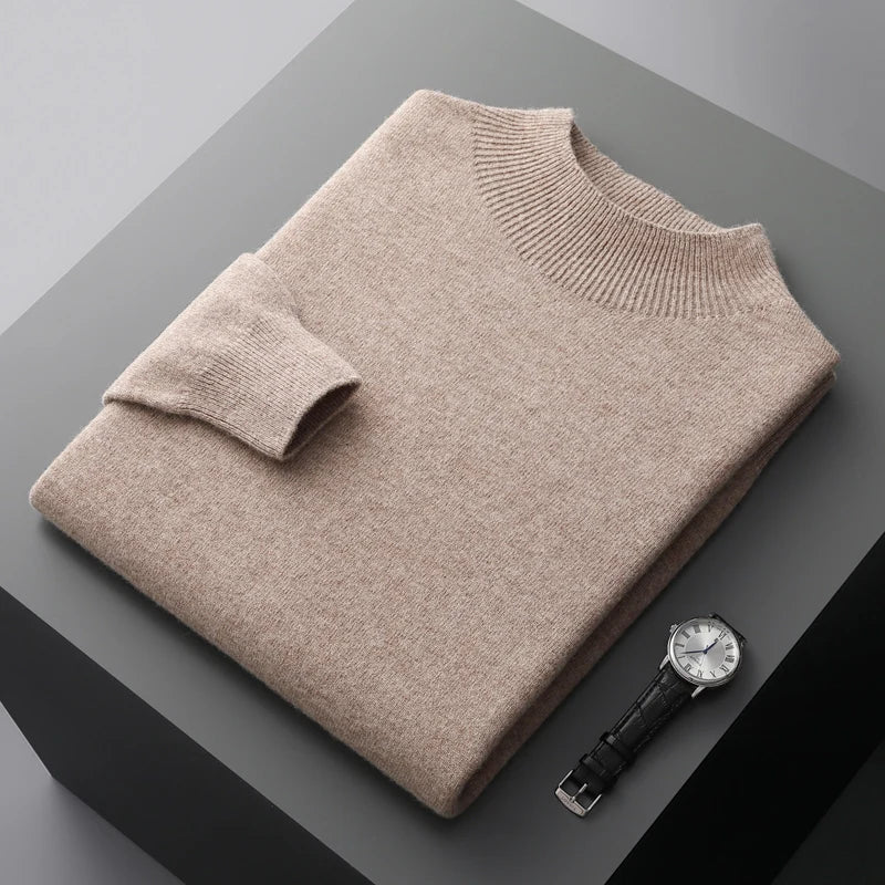 Rockwell mock neck jumper in Camel