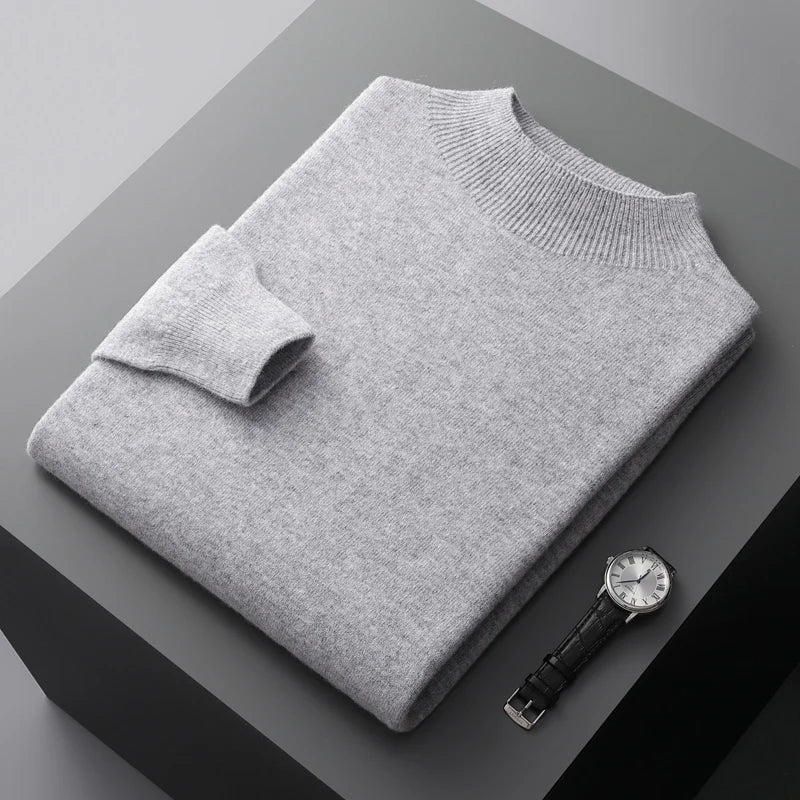 Rockwell mock neck jumper in Light Grey