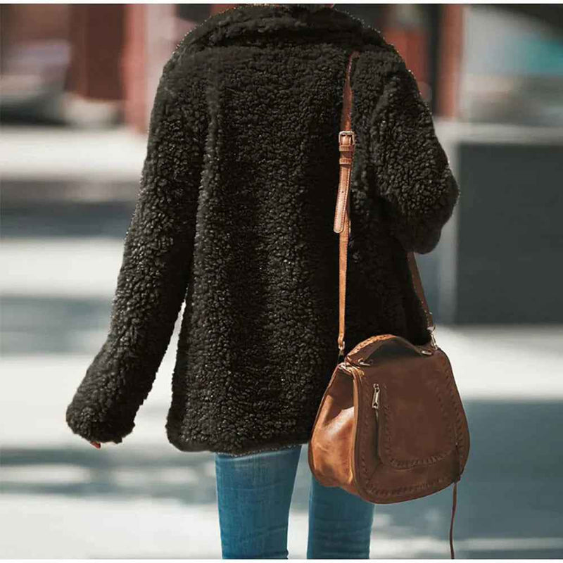 Scholastica | Women's Relaxed Fit Open Front Teddy Jacket