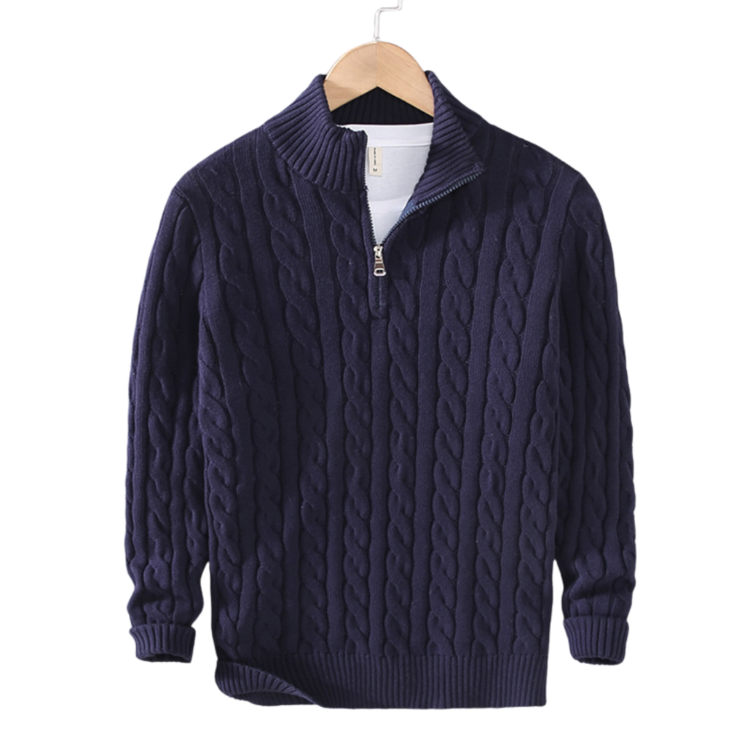 Sullivan | Men's Quarter Zip Cable Knit Jumper